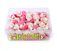 Swizzels Giant Mushrooms 5p Foam Sweets Tub Fun Gums, 120 Count