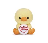 Swizzels Love Hearts 18cm (7-Inch) Baby Chick ‘I THINK YOU’RE EGG-CELLENT’ Plush Soft Toy