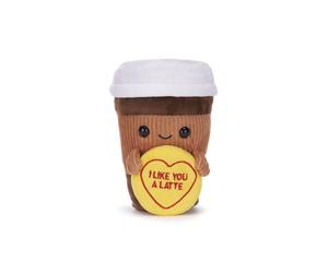 Swizzels Love Hearts 18cm "I LIKE YOU A LATTE" Coffee Cup Plush Soft Toy Gift
