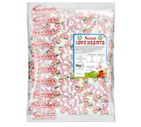 Swizzels Love Hearts Mini Rolls, Vegan Friendly Sweets- 3kg Bulk Bag