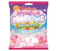 Swizzels Marvellous Mallows, Drumstick Raspberry & Milk Flavour Marshmallows, 125g Single Bag Marshmallow Sweets