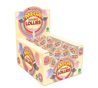 Swizzels Mega Double Lollies, Fruit Flavoured Lollipop Sweet Box (36 Lollipops per Box)
