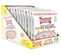 Swizzels Original Love Heart Sweets - A Delicious Fizzy Selection of Classic Candy Conversation Hearts, Vegan-Friendly Sweets (12x127g)