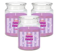 Swizzels Parma Violet Scented Candle Glass Jar - Up to 95 Hours Burn - (Pack of 3) - 510g