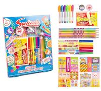 Swizzels Scented Stationery Gift Set - Includes Sweet Scented Pens & Pencils Stickers & More - Fun Writing & Colouring Set for Kids & Adults - Retro Sweets Squashies Refreshers Love Hearts Gifts Idea