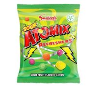 Swizzels Sour Atomix Refreshers Sour Fruit Flavour Chews 110g - Tangy Chewy Sweets, Fruity Sour Candy Sharing Bag, Retro Sweet Treats