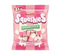 Swizzels Squashies Drumstick Strawberry & Cream | Case of 12 x 120g | Soft Gummy Sweets
