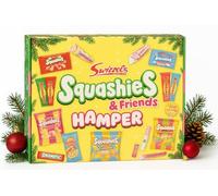 Swizzels Squashies & Friends Christmas Hamper Squashies Fizzers Refreshers Parma Violets Whistles Double Dip Drumstick Love Hearts Rainbow Drops Mega Double Lollies Tropocal Shooting Stars