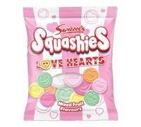 Swizzels Squashies Love Hearts 120g - Chewy Retro Sweets, Perfect Soft Chews for Kids, Party Bags, Birthday Treats, Valentine, Hampers, and Gift Boxes