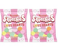 Swizzels Squashies Love Hearts 12x120g - Chewy Retro Sweets Multipack, Perfect Soft Chews for Kids, Party Bags, Birthday Treats, and Valentines (Pack of 2)
