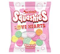 Swizzels Squashies Love Hearts Mixed Fruit Flavour 120g (Pack of 12)