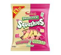 Swizzels Squashies Sweets - Rhubarb & Custard Flavour (Price Marked) Single Pack 120g
