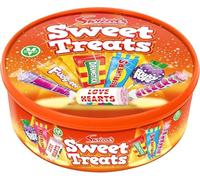 Swizzels Sweet Treats Tub 600g - 6 Classic Vegan Sweets incl. Refreshers, Drumsticks, Fizzers, Love Hearts & More - Perfect for Movie Nights, Parties, Picnics, Celebrations & Sharing Fun!