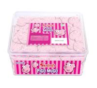 Swizzels Sweet Tubs, Fun Gums Pig's Mugs, Fruit Flavour Sweet Gums, Sharing Tub of Sweets, Free From Artificial Colours (120 Sweets Approximately)