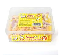 Swizzels Teeth 'N' Toothbrush Sweets, Fruit Flavour Foam Gums- Tub of Sweets (120 Sweets)