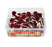 Swizzels Tub of Strawberry Tarts, White Foam and Jelly Sweets packed with Juicy Strawberry Flavours - Bulk Tub (120 Sweets)