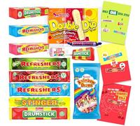 Swizzels Vegan Sweets Veganuary Bundle with Drumstick Refreshers, Double Dip, Love Hearts, Parma Violets, Rainbow Drops, Assorted Chew Bars and Classics