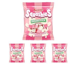 Swizzles SQUASHIES STRAWBERRY & CREAM 140g (Pack of 4)