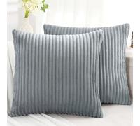 SWJ-swjssb Decorative Throw Pillow Covers 2 Pack, Couch Pillowcases With Invisible Zipper Faux Fur Plush Cushion Case Soft Fluffy Sofa Cushion Covers For Living Room(Grey,40x40 cm set of 2)