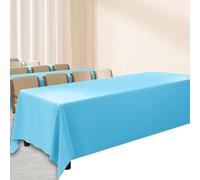 SWJ-swjssb Heavy-Duty Banquet Tablecloth For Hotels, Restaurants, And Conference Tables - Extra Large Christmas Table Cloth, Waterproof, Polyester, Washable & Customizable(Sky Blue,220x320cm)