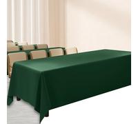 SWJ-swjssb Heavy-Duty Banquet Tablecloth For Hotels, Restaurants, And Conference Tables - Extra Large Christmas Table Cloth, Waterproof, Polyester, Washable & Customizable(Dark Green,160x350cm)