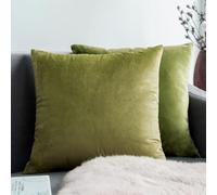 SWJ-swjssb Sofa Throw Pillow Covers Set Of 2 Pillow Cases Velvet Decorative Soft Pillow Cover Lumbar Cushion Case With Zip Couch Pillowcases For Sofa Bed Home Decorative(Malt Green,55x55 cm Set of 2)