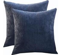 SWJ-swjssb Super King Size Pillow Cases 80x80 70x70 Cm, Set Of 2 Square Extra Large Cushion Covers,Soft Pillow Covers With Invisible Zipper Decorative Pillowcases For Sofa Couch(Navy,75x75 cm)