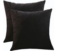 SWJ-swjssb Super King Size Pillow Cases 80x80 70x70 Cm, Set Of 2 Square Extra Large Cushion Covers,Soft Pillow Covers With Invisible Zipper Decorative Pillowcases For Sofa Couch(Black,50x50 cm)