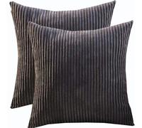 SWJ-swjssb Super King Size Pillow Cases 80x80 70x70 Cm, Set Of 2 Square Extra Large Cushion Covers,Soft Pillow Covers With Invisible Zipper Decorative Pillowcases For Sofa Couch(Dark Grey,45x45 cm)