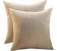 SWJ-swjssb Super King Size Pillow Cases 80x80 70x70 Cm, Set Of 2 Square Extra Large Cushion Covers,Soft Pillow Covers With Invisible Zipper Decorative Pillowcases For Sofa Couch(Light Khaki,80x80 cm)