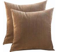 SWJ-swjssb Super King Size Pillow Cases 80x80 70x70 Cm, Set Of 2 Square Extra Large Cushion Covers,Soft Pillow Covers With Invisible Zipper Decorative Pillowcases For Sofa Couch(Camel,65x65 cm)