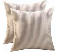SWJ-swjssb Super King Size Pillow Cases 80x80 70x70 Cm, Set Of 2 Square Extra Large Cushion Covers,Soft Pillow Covers With Invisible Zipper Decorative Pillowcases For Sofa Couch(Beige,50x50 cm)