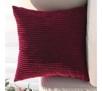 SWJ-swjssb Super King Size Pillow Cases 80x80 75x75 Cm,Square Extra Large Cushion Covers Soft Throw Pillow Cover With Zipper Corduroy Decorative Pillowcases For Sofa Couch(Burgundy,24x24 inch 1pc)