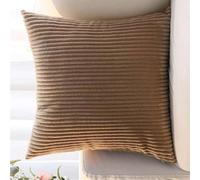 SWJ-swjssb Super King Size Pillow Cases 80x80 75x75 Cm,Square Extra Large Cushion Covers Soft Throw Pillow Cover With Zipper Corduroy Decorative Pillowcases For Sofa Couch(Camel,32x32 inch 1pc)