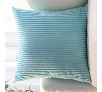 SWJ-swjssb Super King Size Pillow Cases 80x80 75x75 Cm,Square Extra Large Cushion Covers Soft Throw Pillow Cover With Zipper Corduroy Decorative Pillowcases For Sofa Couch(Light Aqua,30x30 inch 1pc)