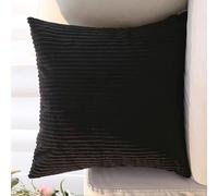 SWJ-swjssb Super King Size Pillow Cases 80x80 75x75 Cm,Square Extra Large Cushion Covers Soft Throw Pillow Cover With Zipper Corduroy Decorative Pillowcases For Sofa Couch(Black,30x30 inch 1pc)