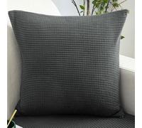 SWJ-swjssb Super King Size Pillow Cases,Pack Of 2 Square Extra Large Cushion Covers Soft Pillow Cover With Invisible Zipper Decorative Pillowcases For Pillows Sofa Couch(Dark Grey,65x65 cm Pack of 2)