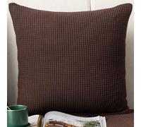 SWJ-swjssb Super King Size Pillow Cases,Pack Of 2 Square Extra Large Cushion Covers Soft Pillow Cover With Invisible Zipper Decorative Pillowcases For Pillows Sofa Couch(Coffee,65x65 cm Pack of 2)