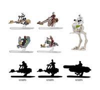 SWJ0001 Star Wars Micro Galaxy Mystery Vehicles & Figures Series 1 (Box of 12) 2" / Scout Class White 2" Total Length