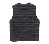 SWJGLITTR Men's Down Vest Male Collarless Lightweight Puffer Vest Man Winter Warm Quilted Sleeveless Jacket, Black, XL