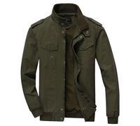 SWJGLITTR Men's Skinny Cargo Jacket Male Lightweight Military Cotton Casual Coat Man Multi Pocket Windbreaker Outwear, Army Green, 6XL