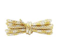 Swjubmc 1 Pair Shoe Laces Width 4.5mm Round Gold Metal Wire