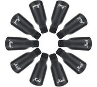 SWKJ 10 Pcs Nail Clips, Nail Polish Remover Clips, Acrylic Gel Nail Remover Clips, Art Gel Cap Soak Off Clip for Toenail & Finger UV Polish Removal (Black)