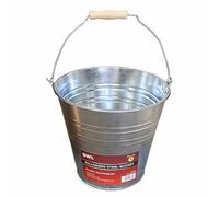 SWL 12L Galvanised Steel Bucket with Carry Handle | Heavy-Duty Metal Utility Pail for Ash, Coal, Water, Ice or Builders Use | Durable Silver Home Bucket with Seamed Sides, 0.4mm Thick