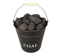 SWL 12L Metal Coal Bucket with Handle | Heavy Duty Ash & Coal Scuttle for Fireplace, Wood Burner & Fire Pit | Powder-Coated Steel Fuel Bucket for Indoor & Outdoor Use