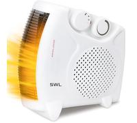 SWL 2000W Upright & Flat Fan Heater | Dual Position Portable Electric Heater with Thermostat, 2 Heat Settings, Cool Air Mode & Safety Protection | Compact Room Heater for Home & Office