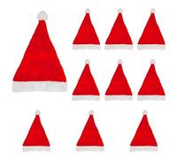 SWL Adult Santa Hat 10 Pcs - Classic Red & White Christmas Hats for Adults (42 x 29 cm) | Soft & Comfortable Festive Headwear for Xmas Parties, Dress-Up, Office Events & Holiday Photos