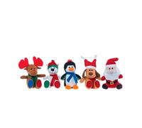 SWL Assorted Christmas Characters - Pack of 5 Random Mix | Cute Festive Figurines for Xmas Décor, Stocking Fillers, Kids’ Gifts & Party Favours | Includes Santa, Reindeer, Elf & More