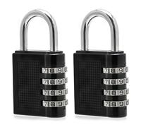 SWL Combination Padlock 2 Pack | Resettable Code Lock for Travel, Gym, School, Lockers, Bags, Suitcase, Backpack, Toolbox & Luggage | Metal Body & Steel Shackle (4 Digit Combination Padlock)
