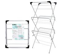 SWL Foldable 3 Tier Clothes Airer - 14m Indoor Drying Rack for Laundry - Space Saving Vertical Clothes Horse for Home & Apartment